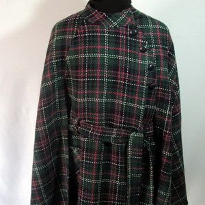 Joan Rivers Plaid Cape with Belt